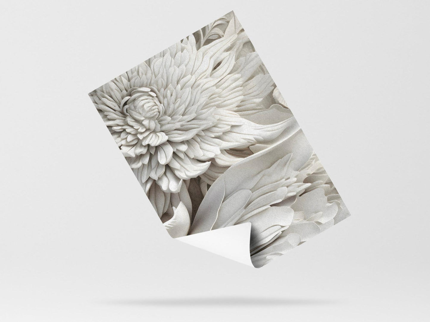 Wallpaper 3D Floral Ivory