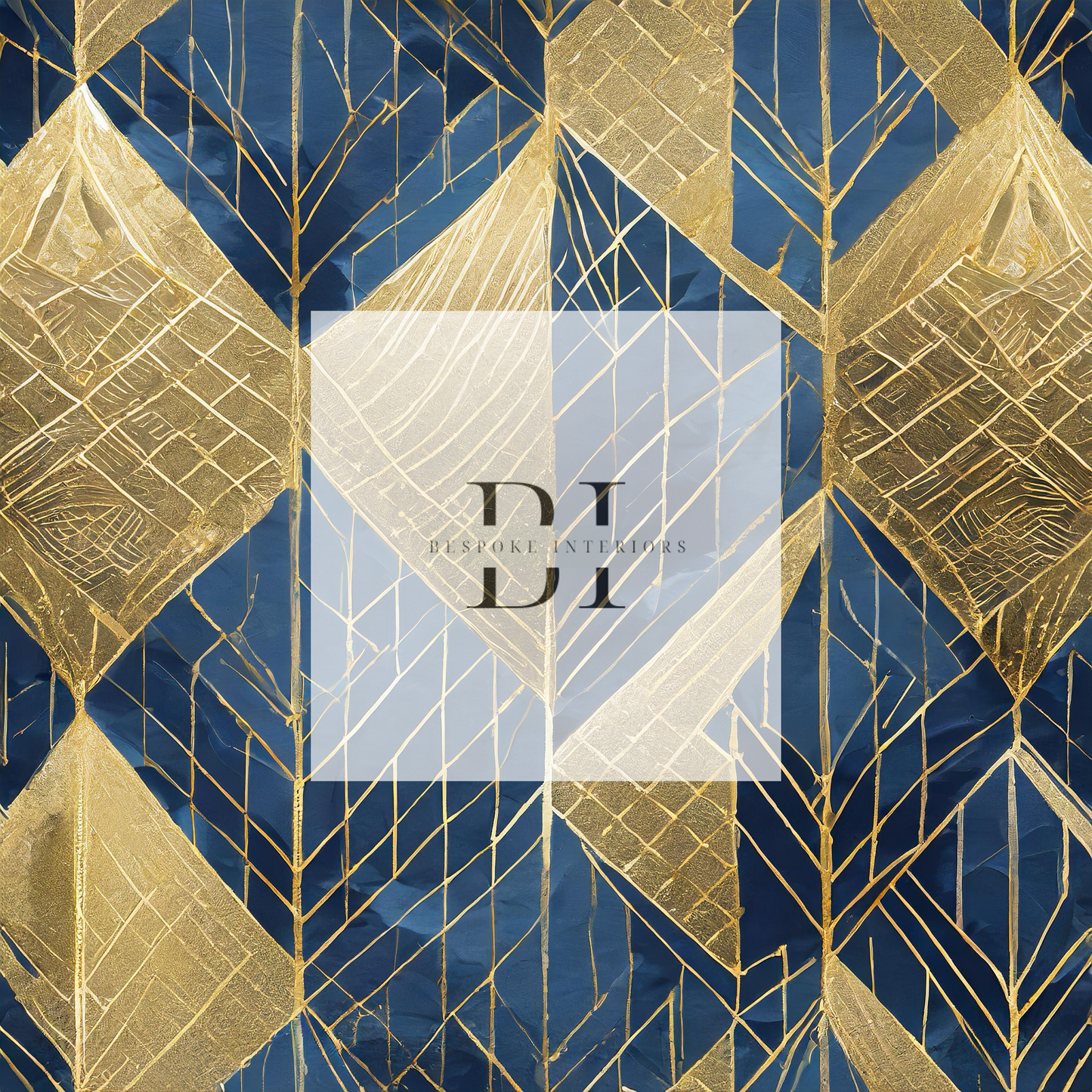 Wallpaper Gold and Royal Blue Geometric