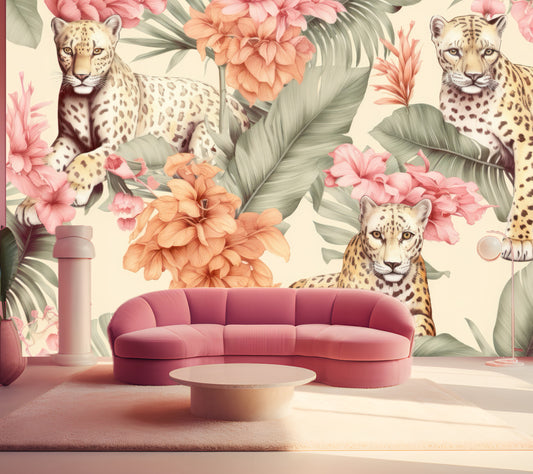 Wallpaper leopard dance