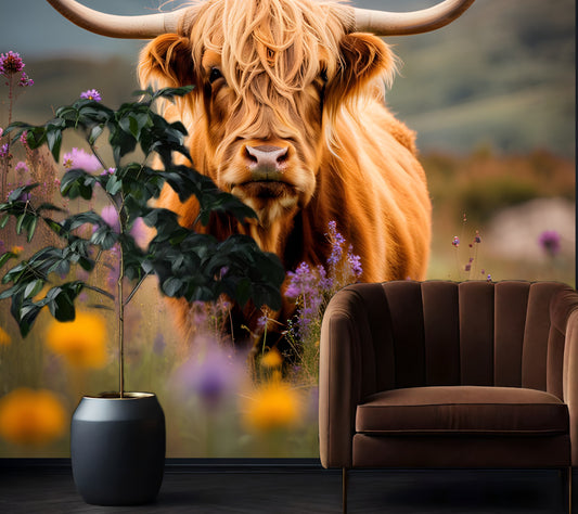 Wallpaper Bull Floral landscape