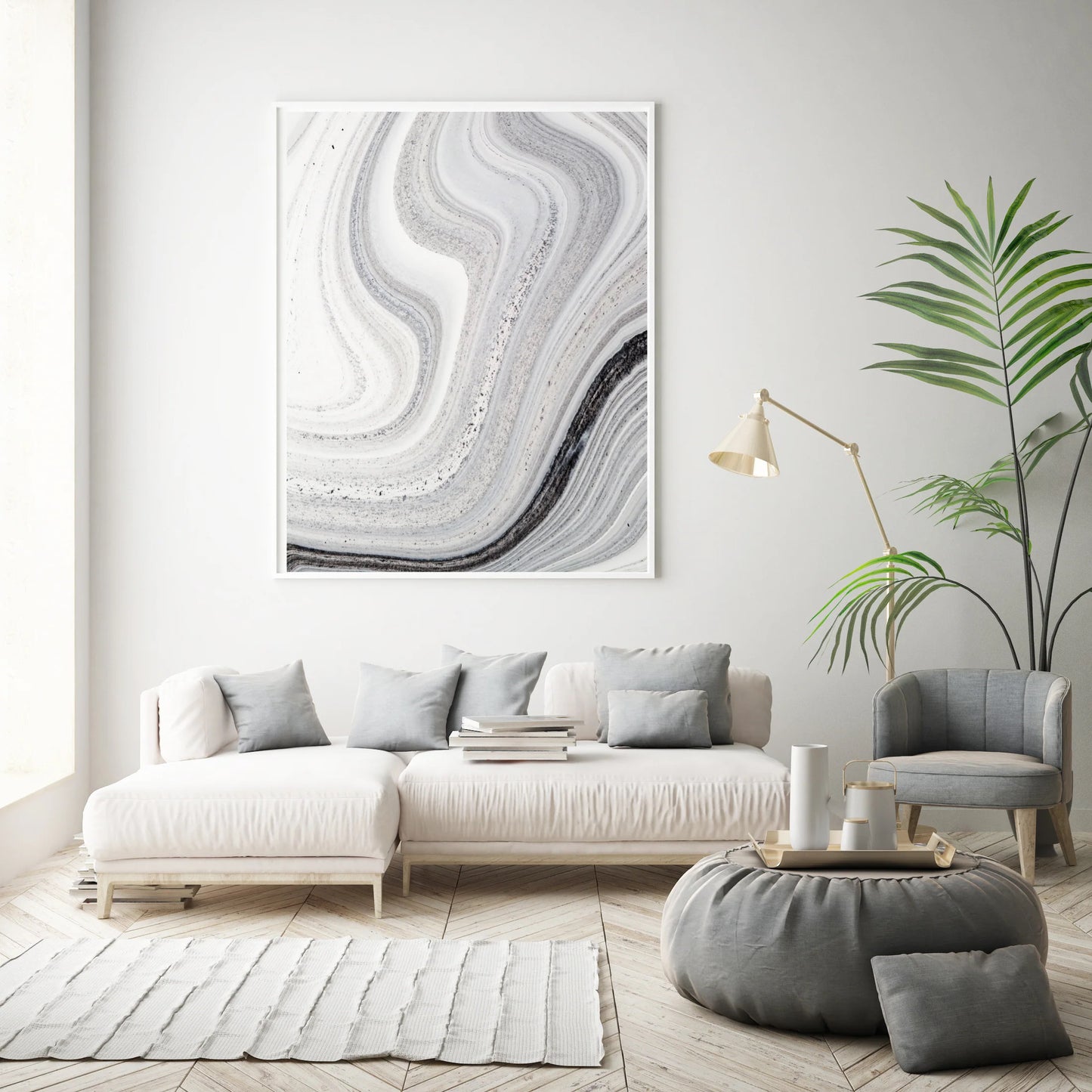 Wall Art Marble black and white 