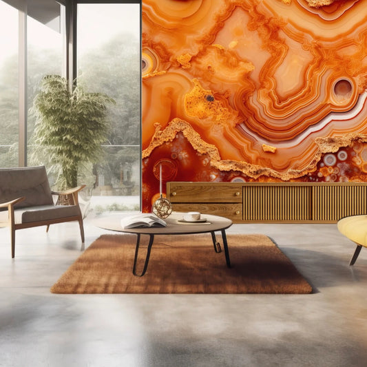 Wallpaper Marble Burnt Orange