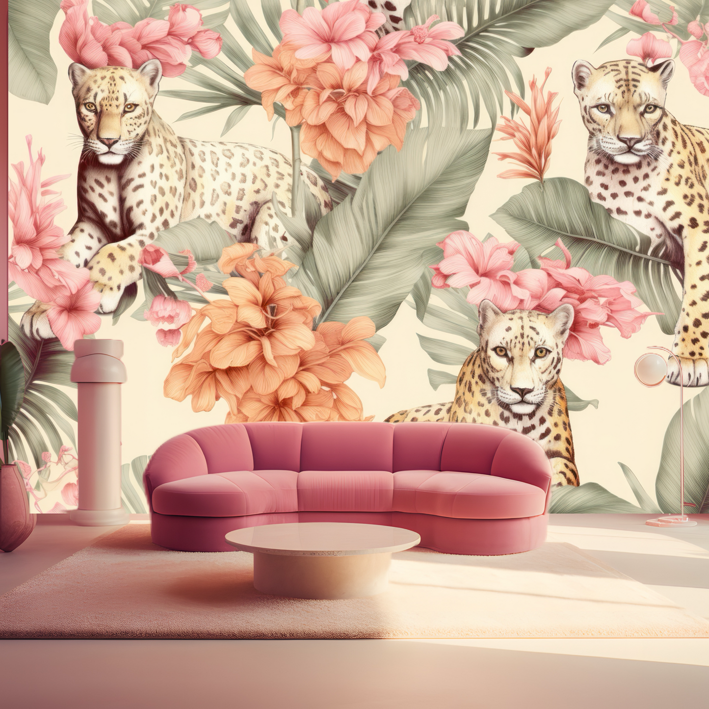 Wallpaper leopard dance