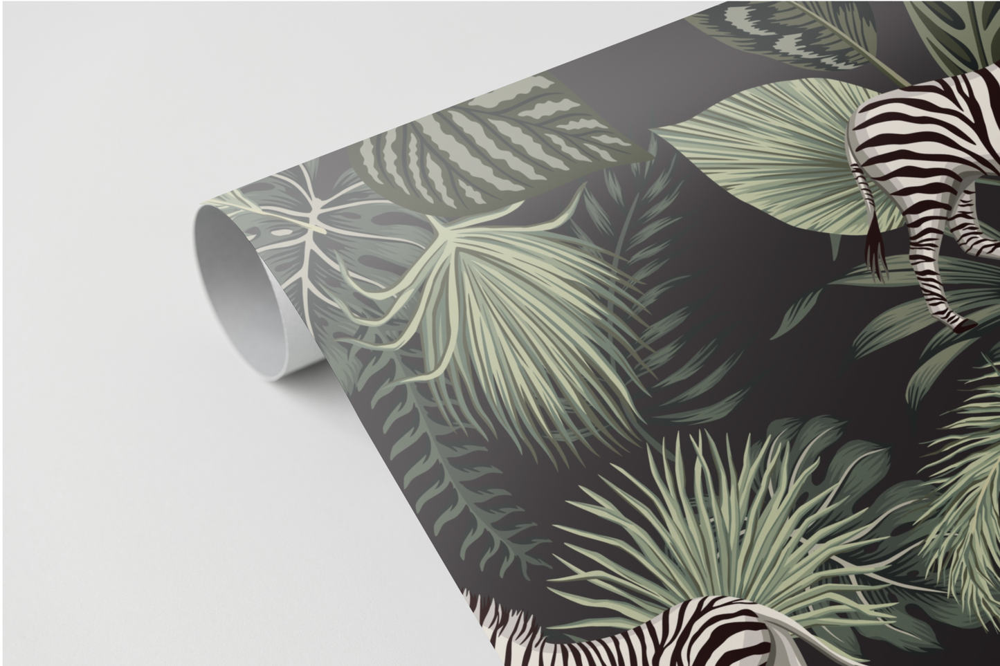 Panelled Wallpaper Botanical Zebra