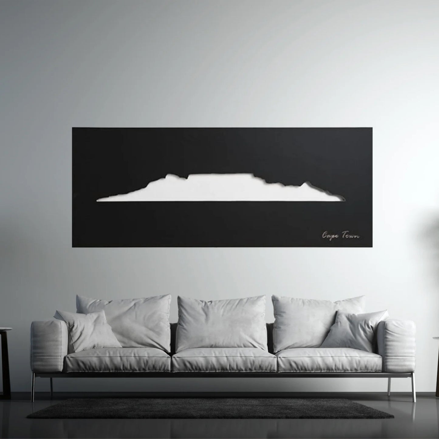 Wall Art Cape Town Skyline Black