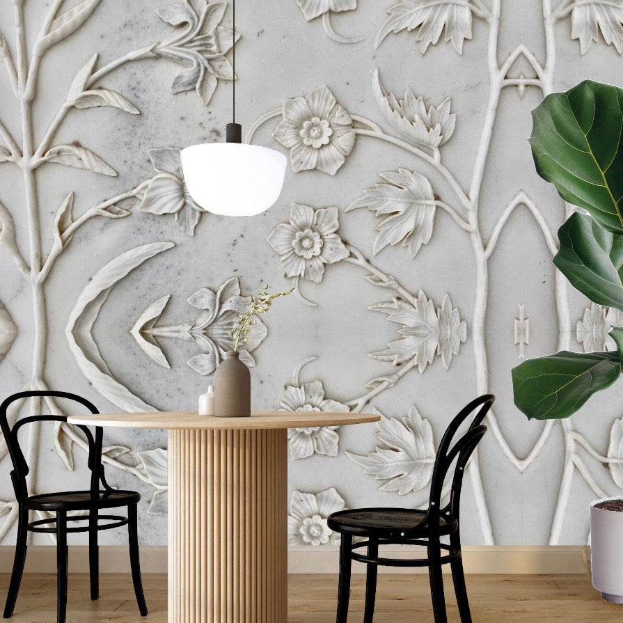 Wallpaper vintage stone floral