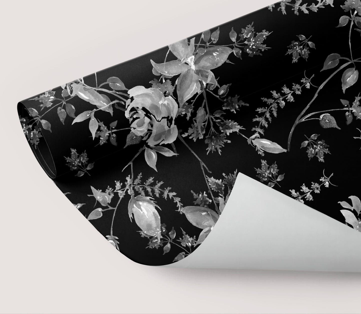 Wallpaper Black Floral