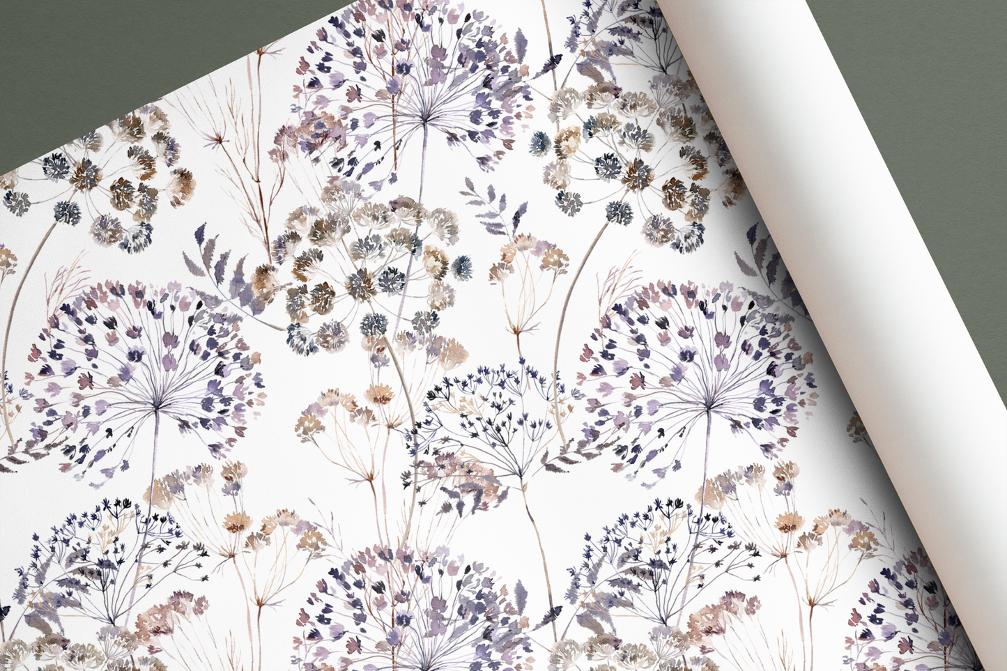 Panelled  Wallpaper detailed dandilion