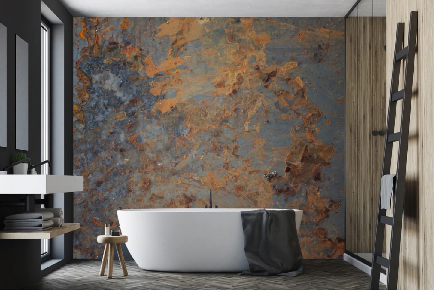 Wallpaper Copper Impasto