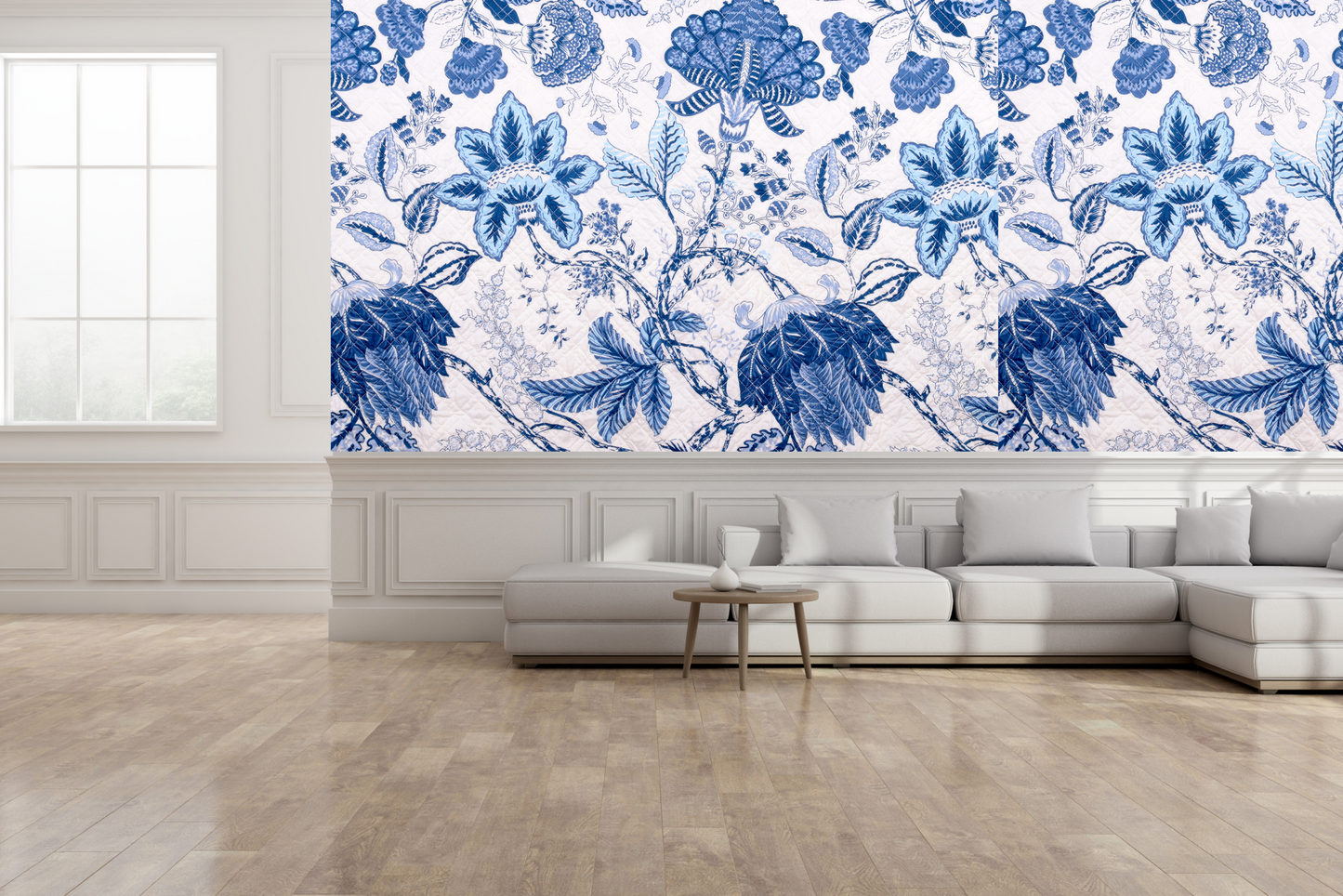 Wallpaper Floral Royal Blue