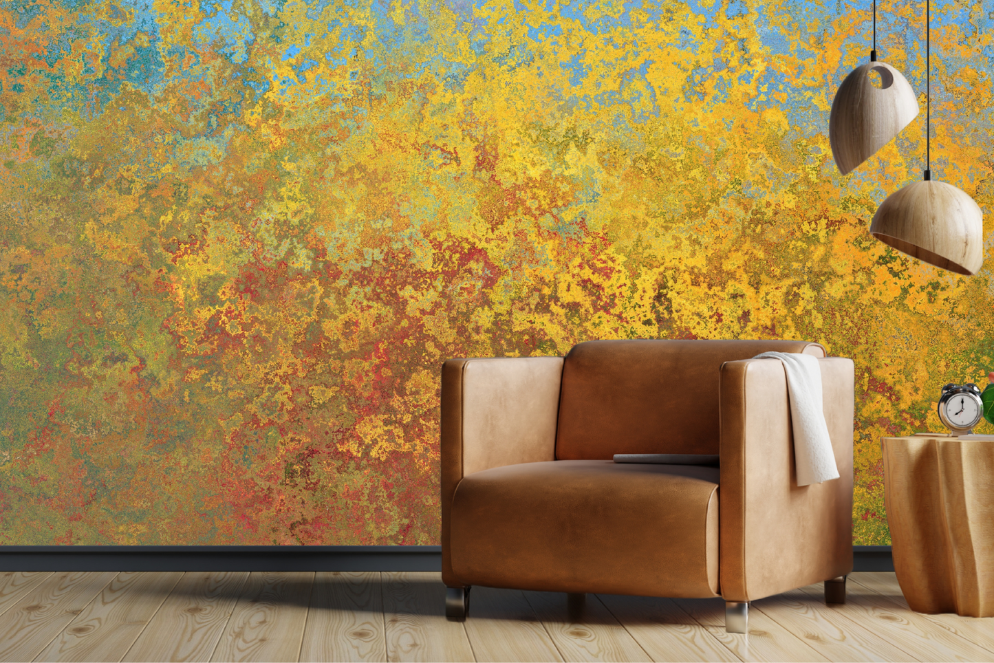 Wallpaper sunset impasto