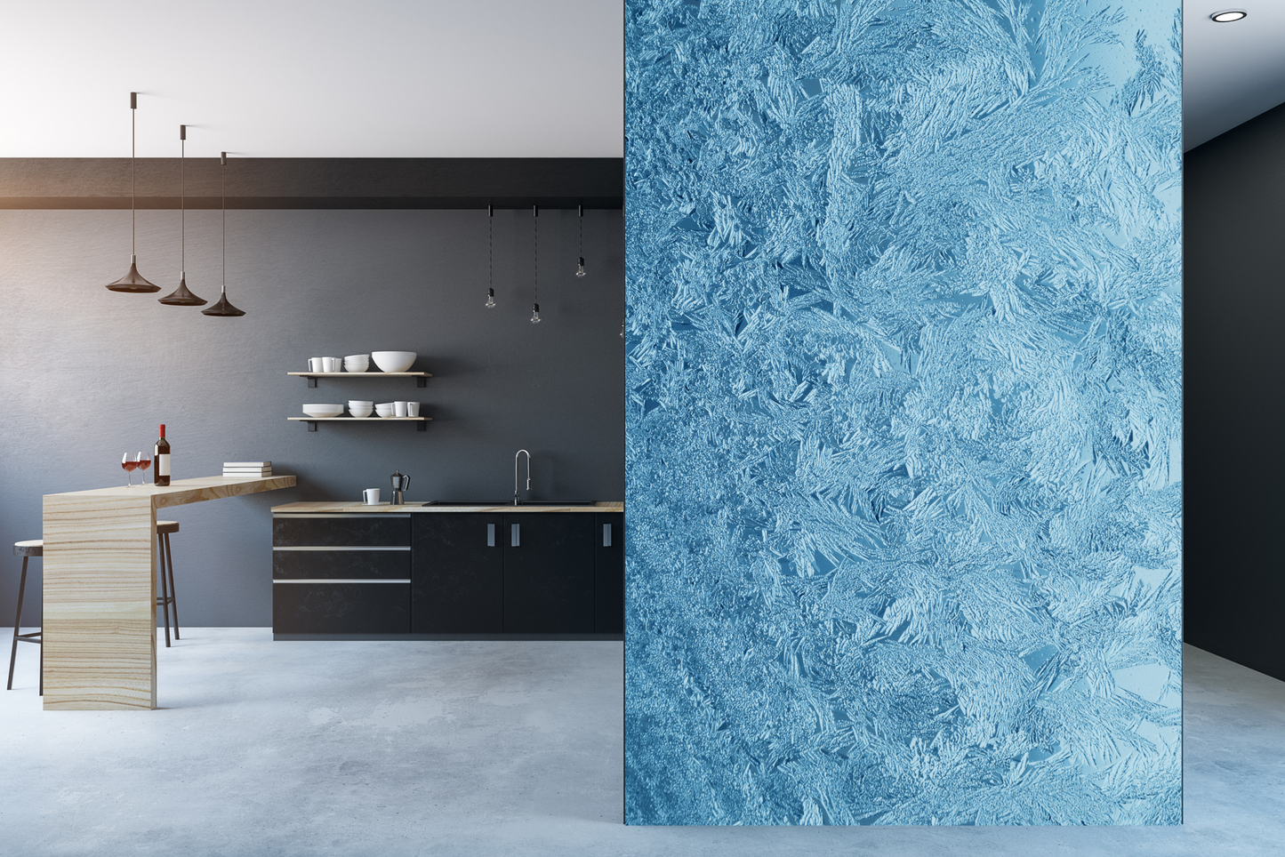 Wallpaper Blue Impasto