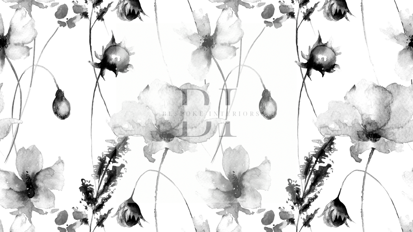 Wallpaper Floral Black & White