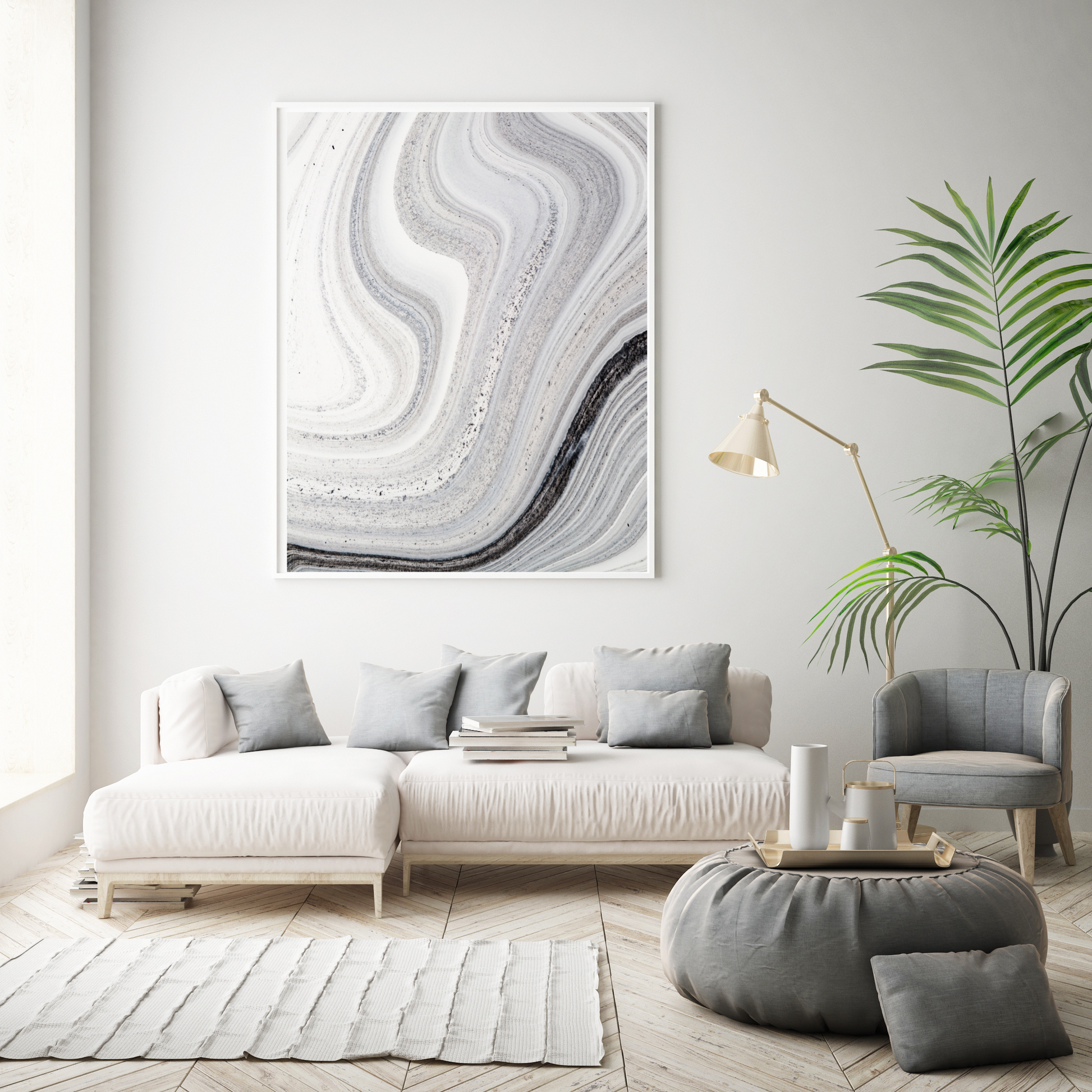 Wall Art Marble Black and white 