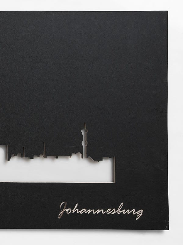 Wall Art Johannesburg Skyline Black